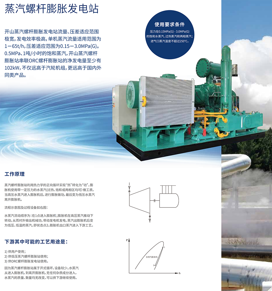 蒸汽螺杆膨胀发电站
